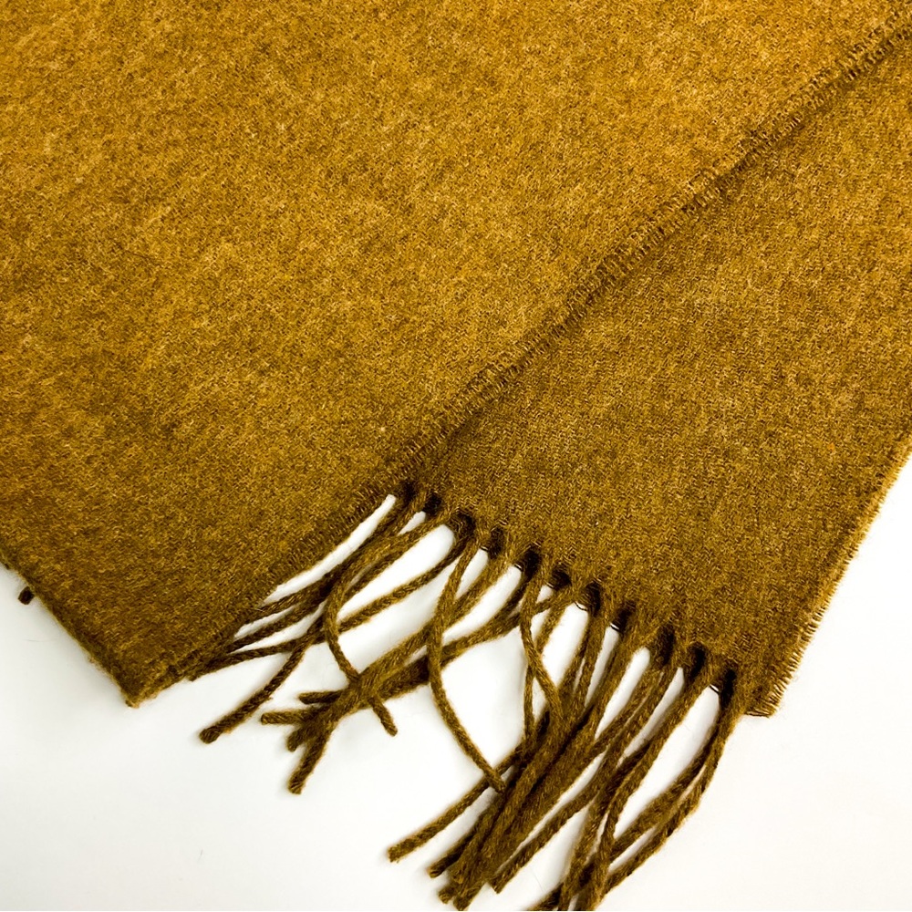 Lambswool & Cashmere Fringe Scarf Caramel | Made in Britain - Picture 2 of 6